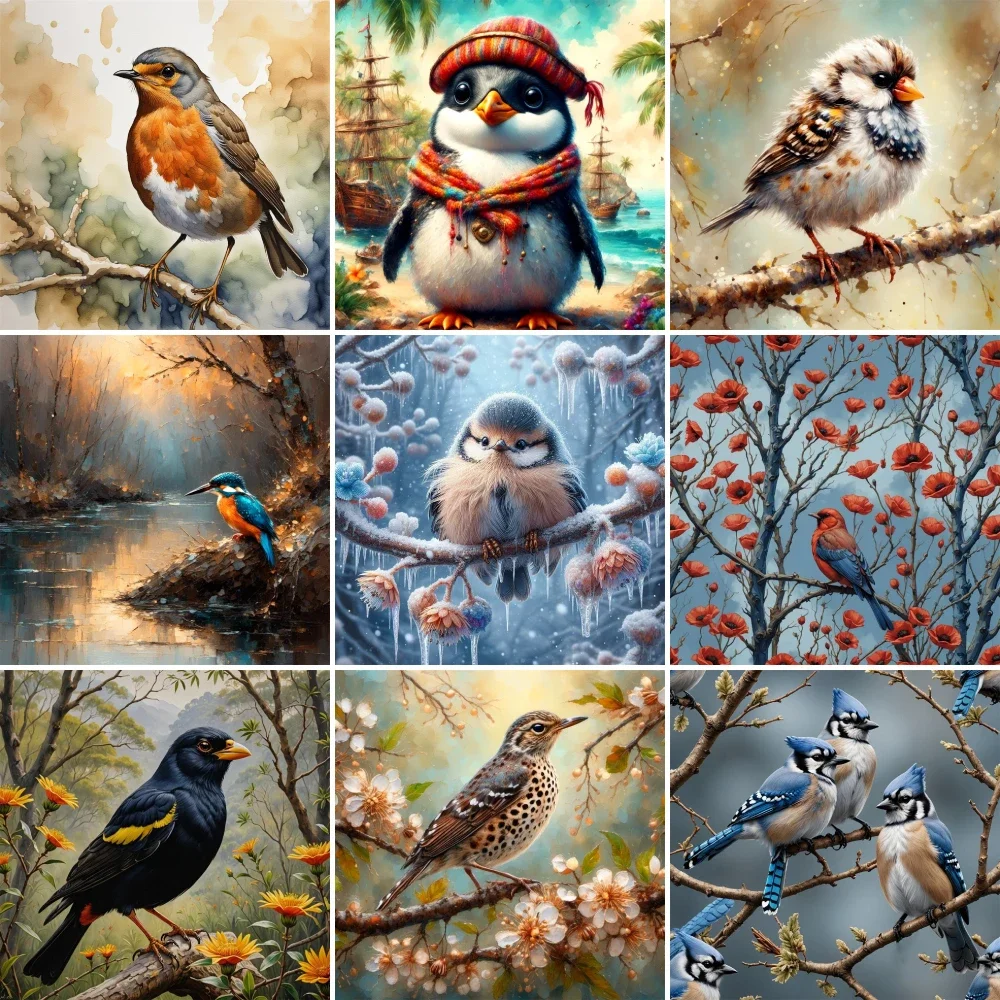 Art Craft Ideas For Adults - Ptak Pingwin Łabędź Malowanie po Numerach