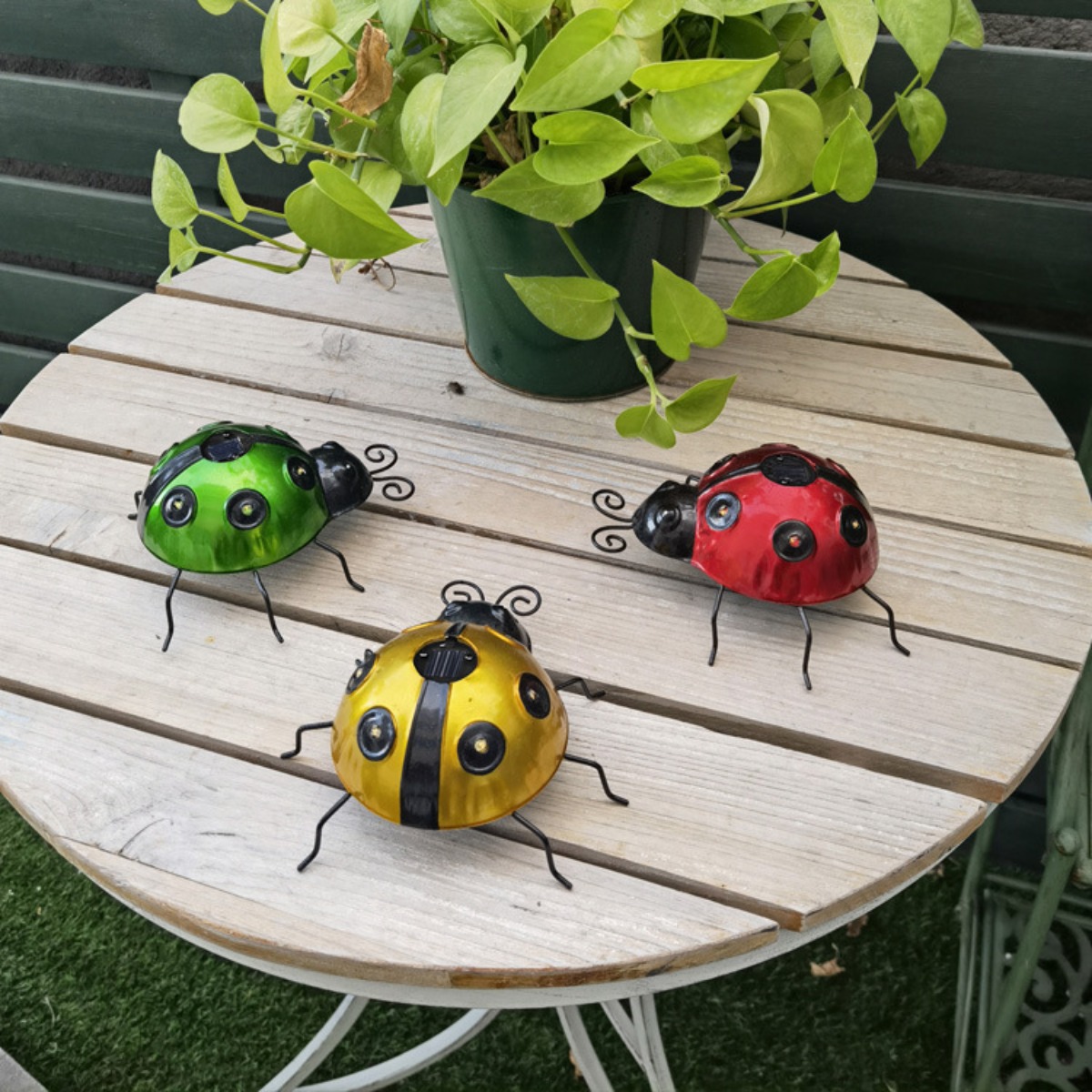 Art Craft Ladybug - Nowa Solarna Żelazna Sztuka Biedronka Kreatywna