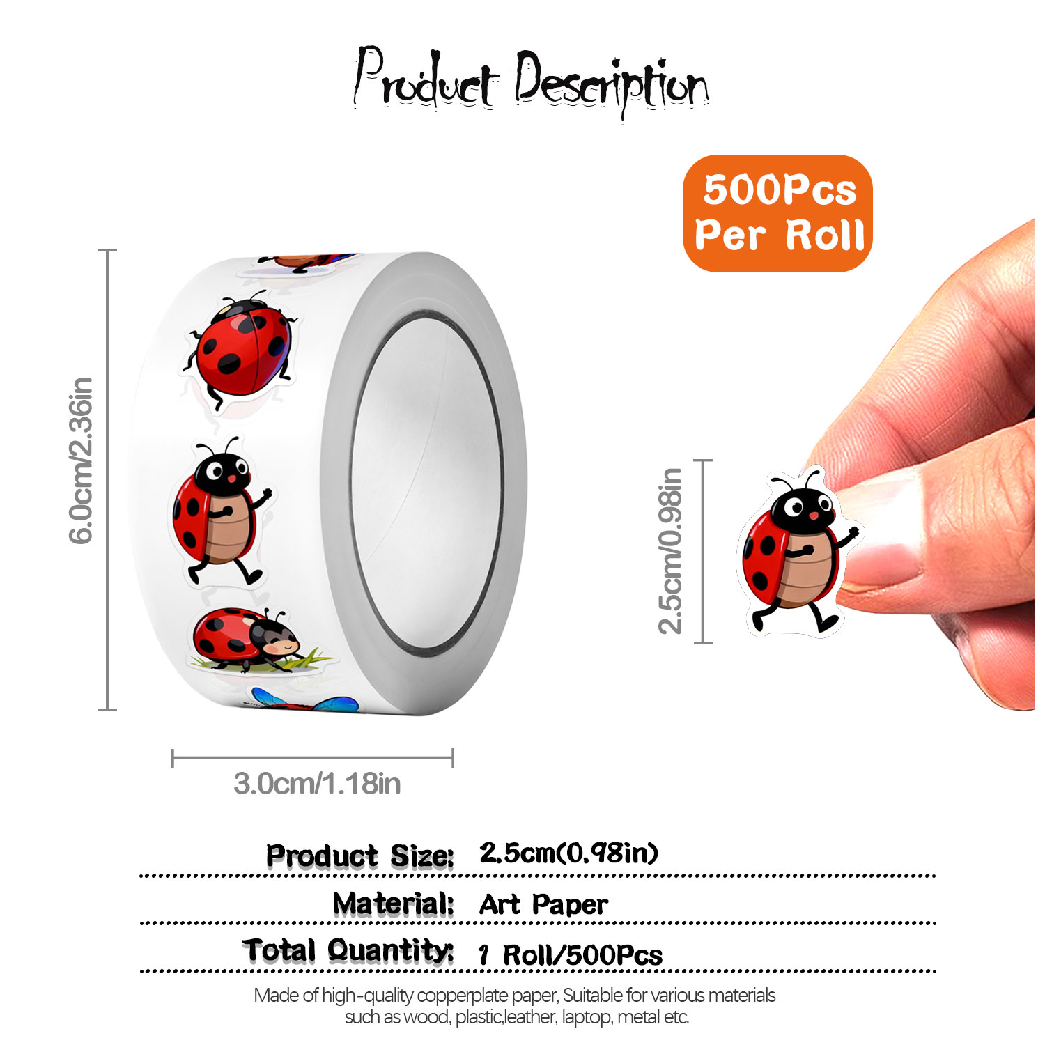 1 Rolka (500 szt.) 10 Niestand – Art Craft Ladybug recenzja i cena