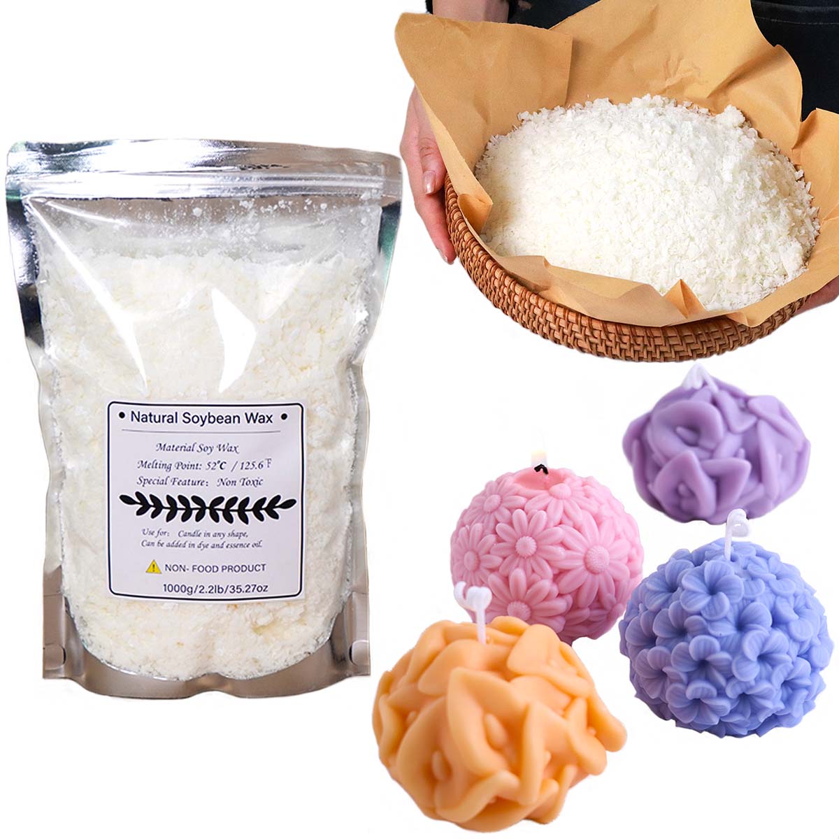 100/250/500/1000g Naturalny Wo – Candle Making Wax recenzja i cena