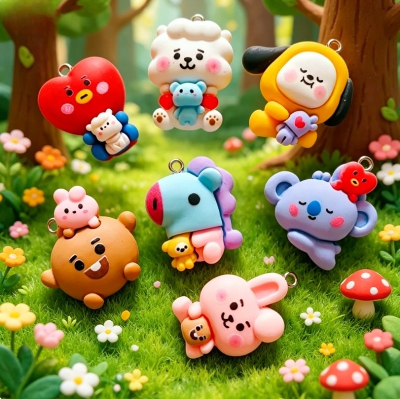 7 szt. BT21 Żywiczne Charmsy z – Art Craft Diy recenzja i cena