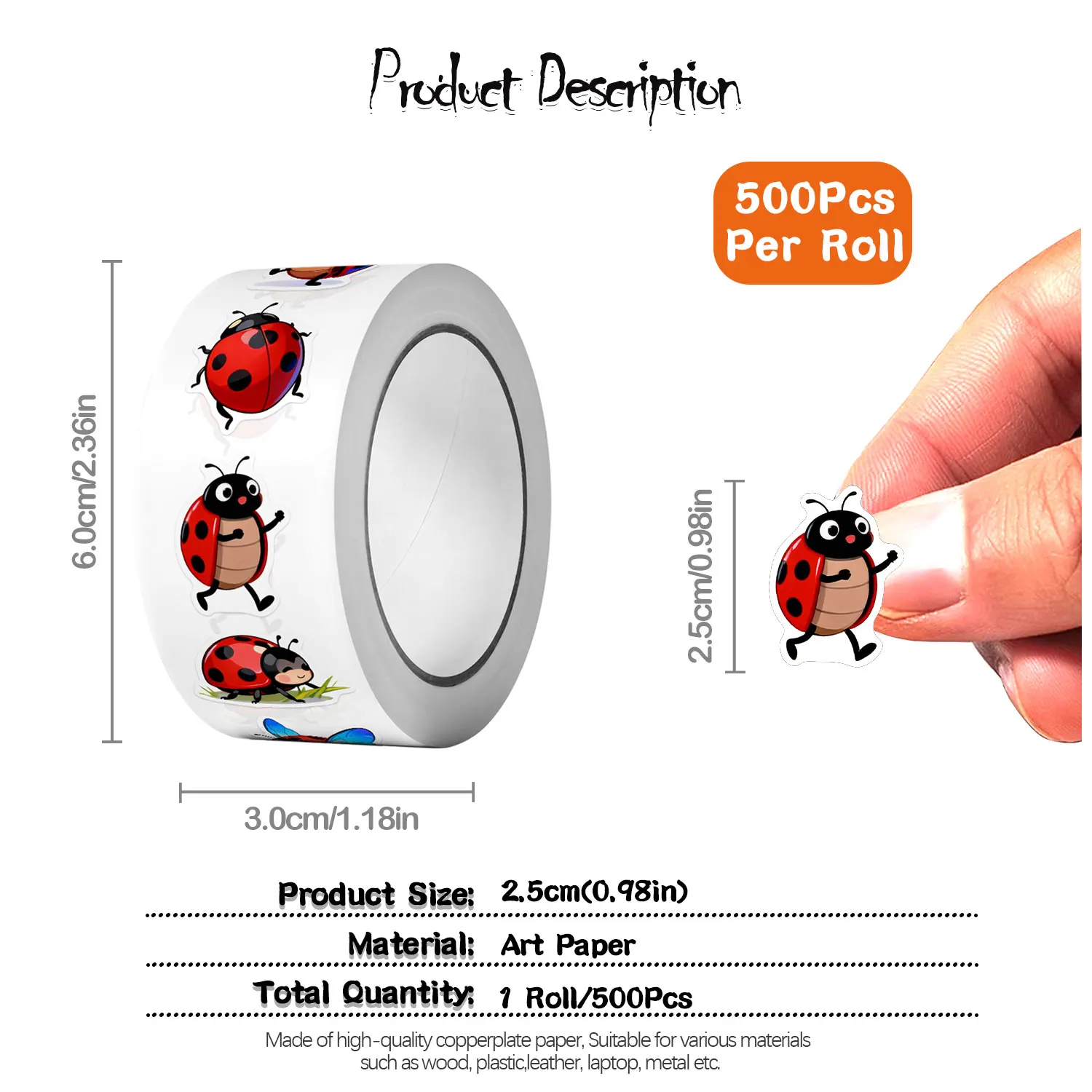 1 Rolka (500 szt.) 10 Nieregul – Art Craft Ladybug recenzja i cena